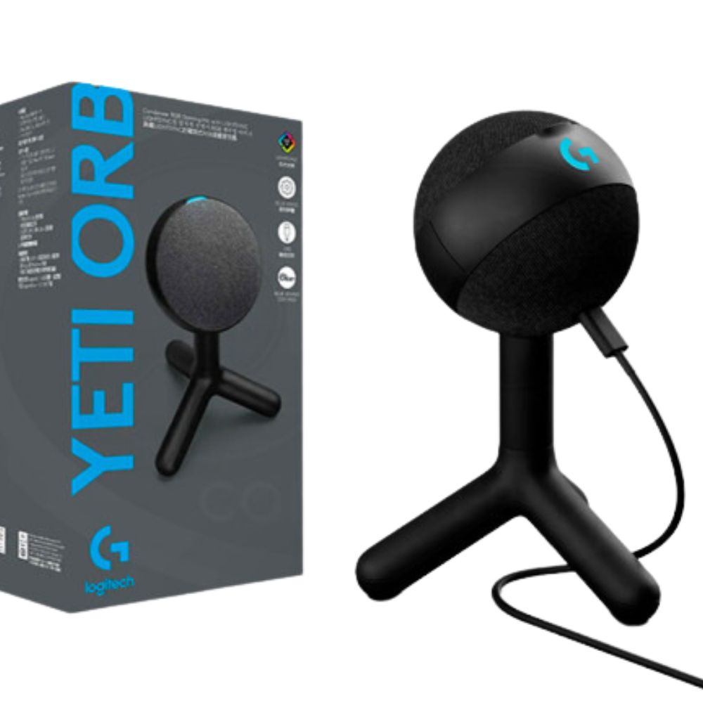 Micrófono streaming Logitech G Yeti Orb conexion USB colores RGB