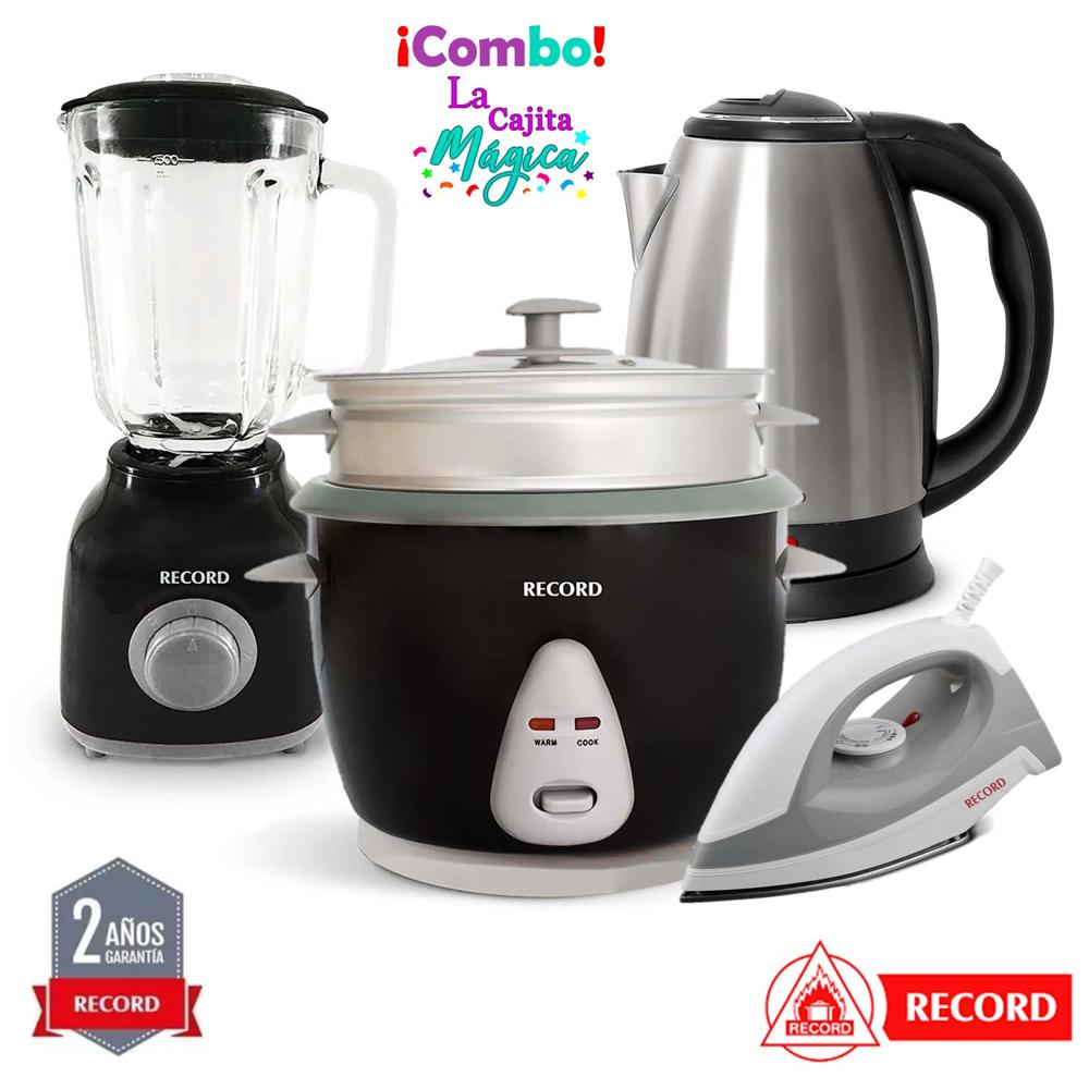 Combo X4 Caja Record Licuadora - Arrocera - Plancha Y Hervidor Acerado