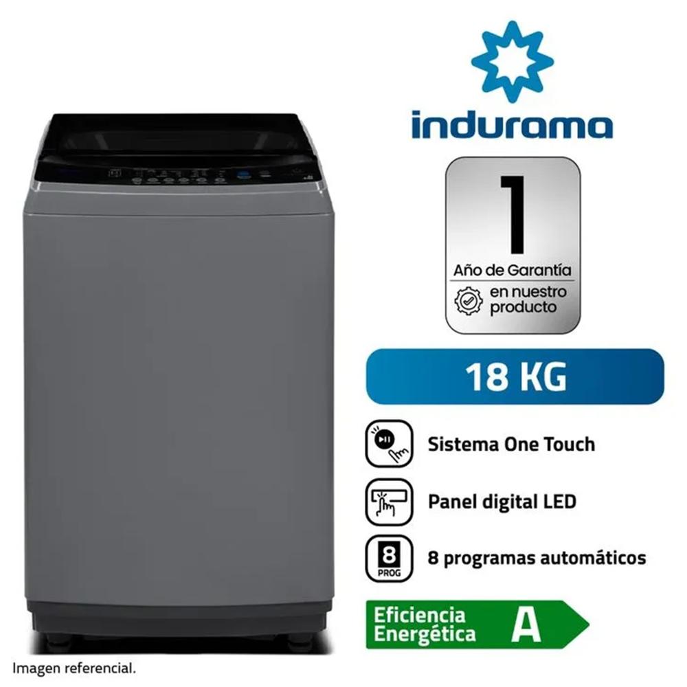 Lavadora Automática Indurama 18KG LRI-18DGR Gris Oscuro