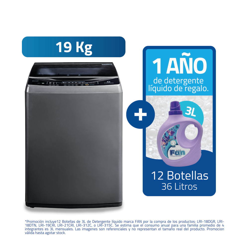 Lavadora LRI-19CRI 19KG Gris