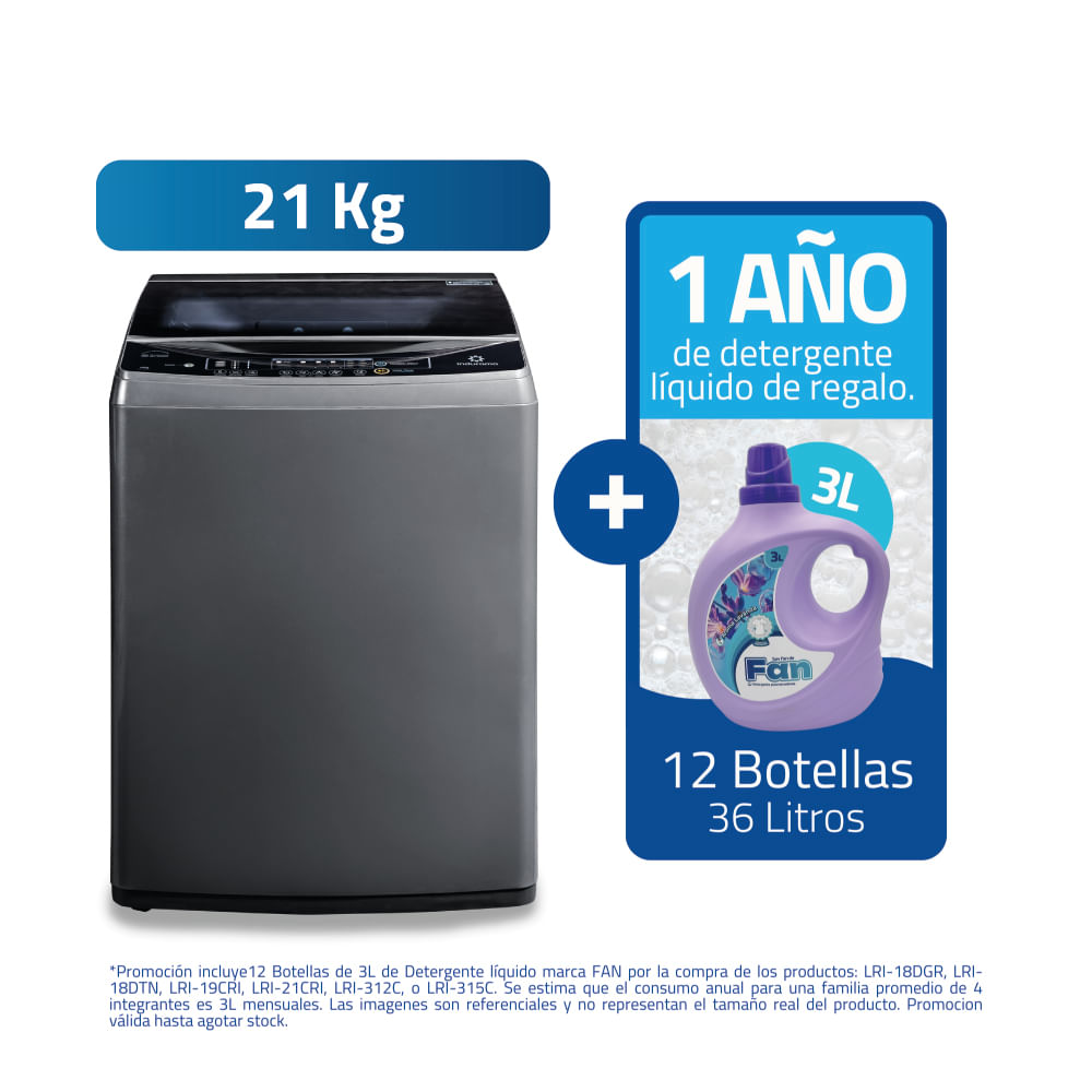 Lavadora LRI-21CRI 21KG Gris