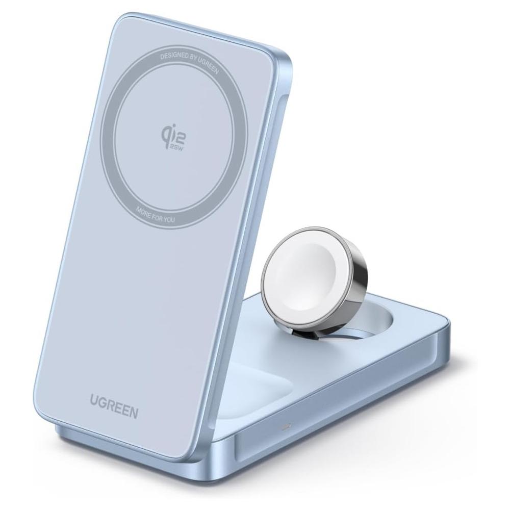 Cargador 3 en 1 MagFlow 25W Qi2 Magsafe Inalámbrico Magnético Plegable Ugreen W757 - 65901