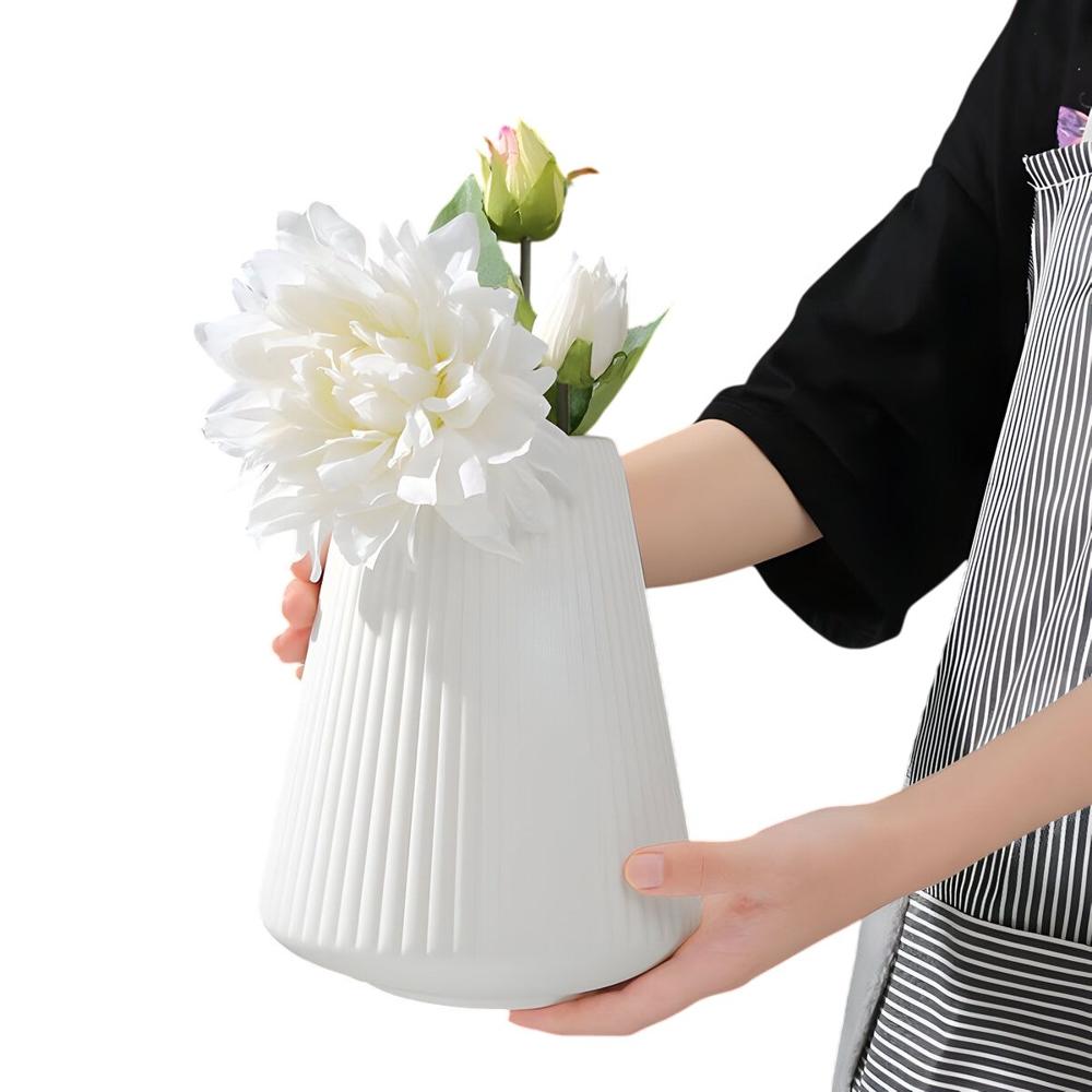 Florero Decorativo Modelo Axis Lineal Mediano Blanco 294MB11