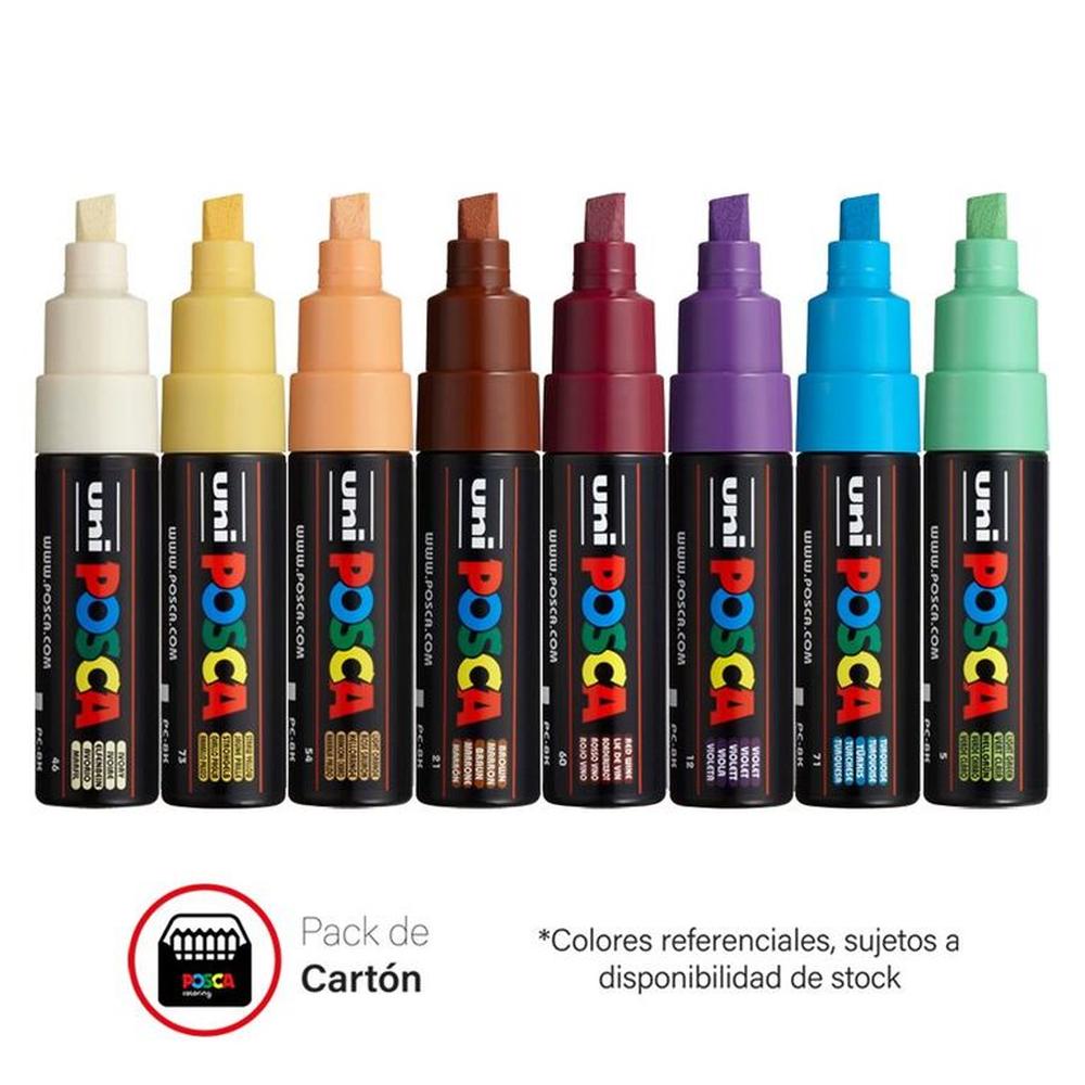 POSCA Pack PC-8K8P Estuche X8 Cálido