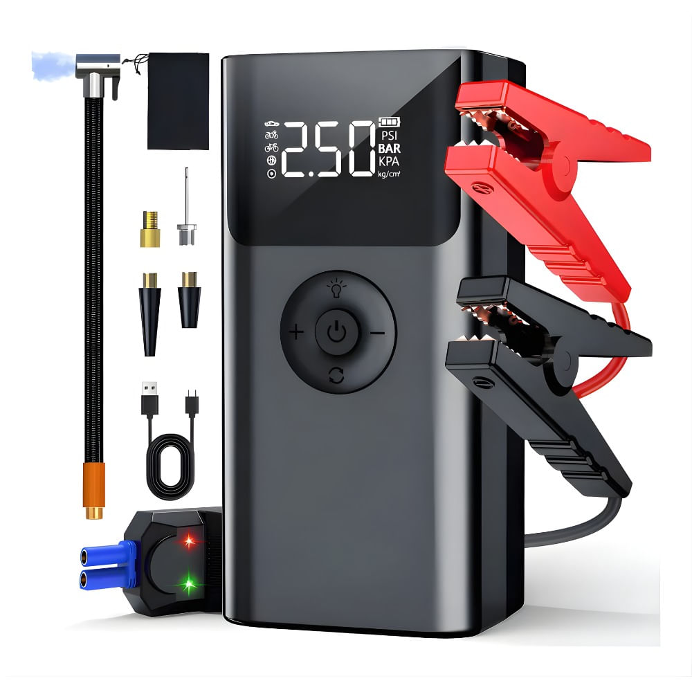 Arrancador De Batería De Auto Portátil Con Inflador 150psi