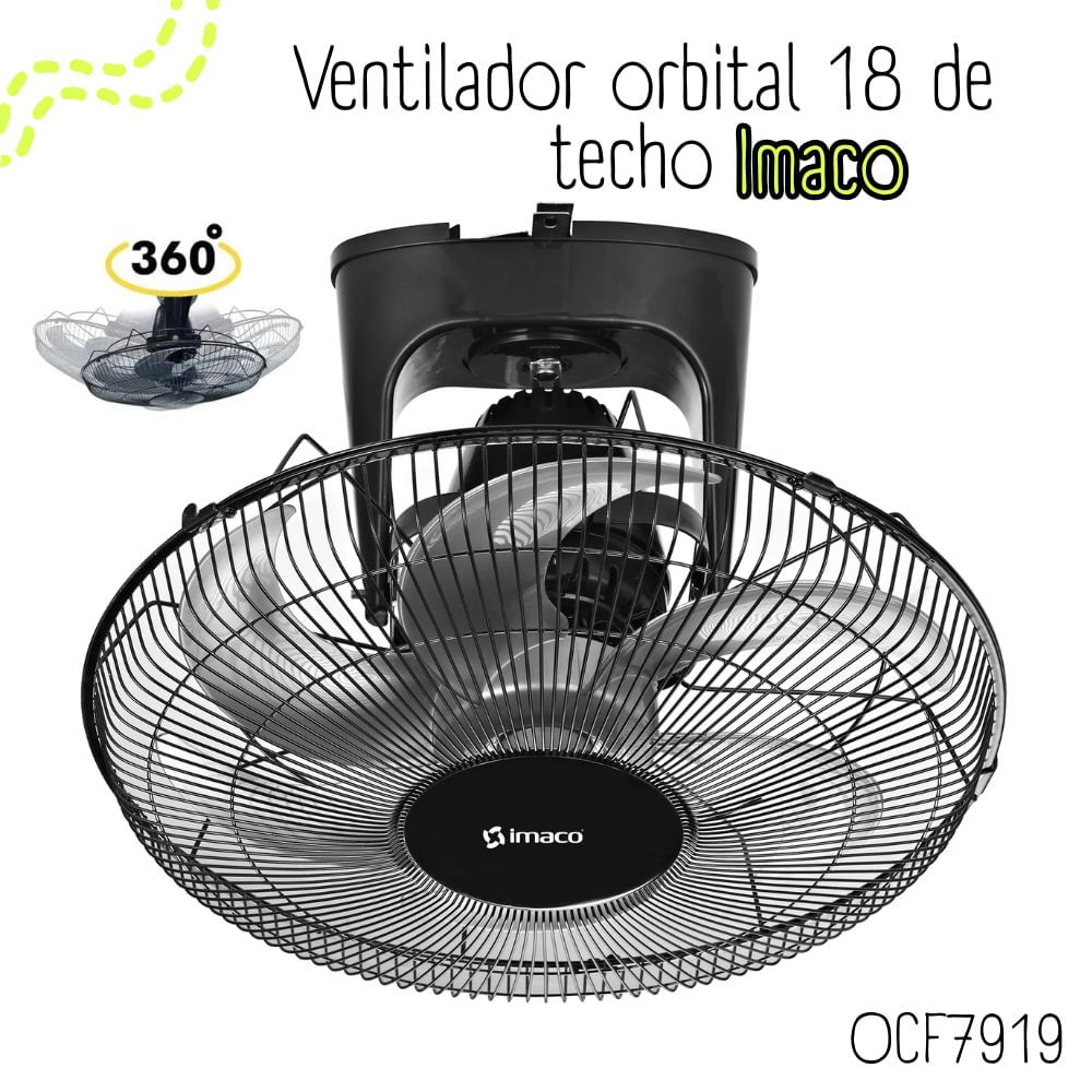 VENTILADOR DE TECHO ORBITAL OCF7919 NEGRO