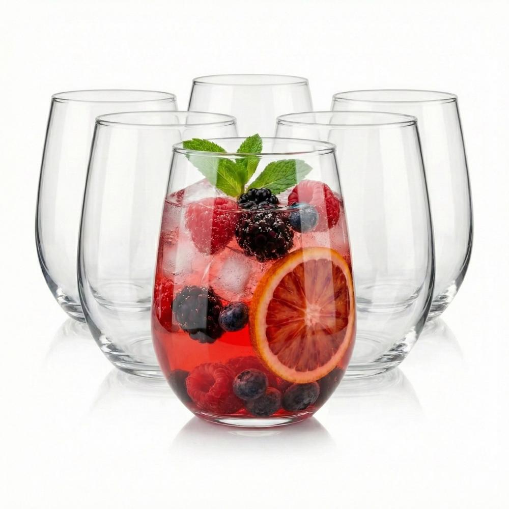 Set 12 Vasos Dubái de Vidrio 480ml para Bebidas Frías