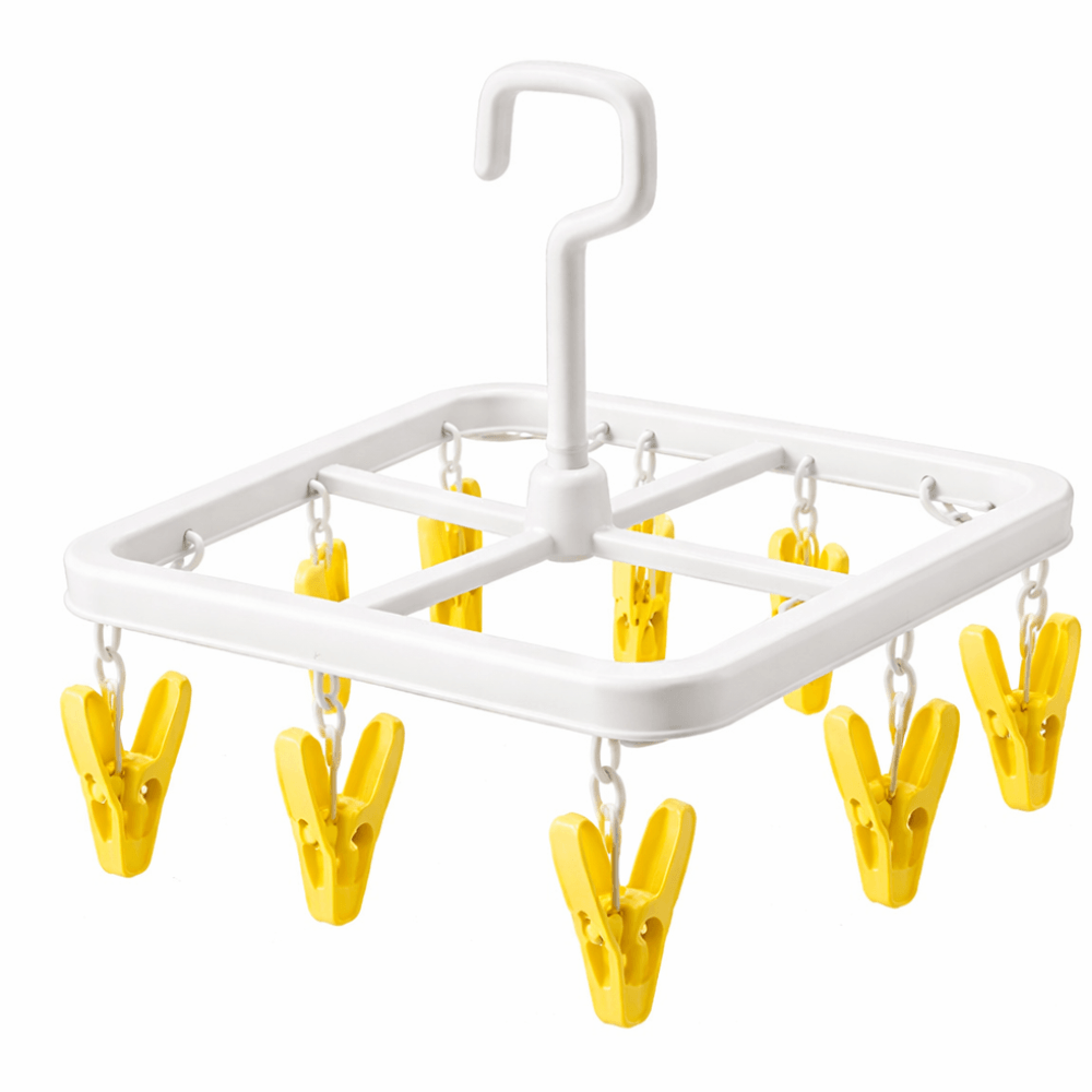 Mini Colgador de ganchos 8 Pack x 2 color amarillo y rosado