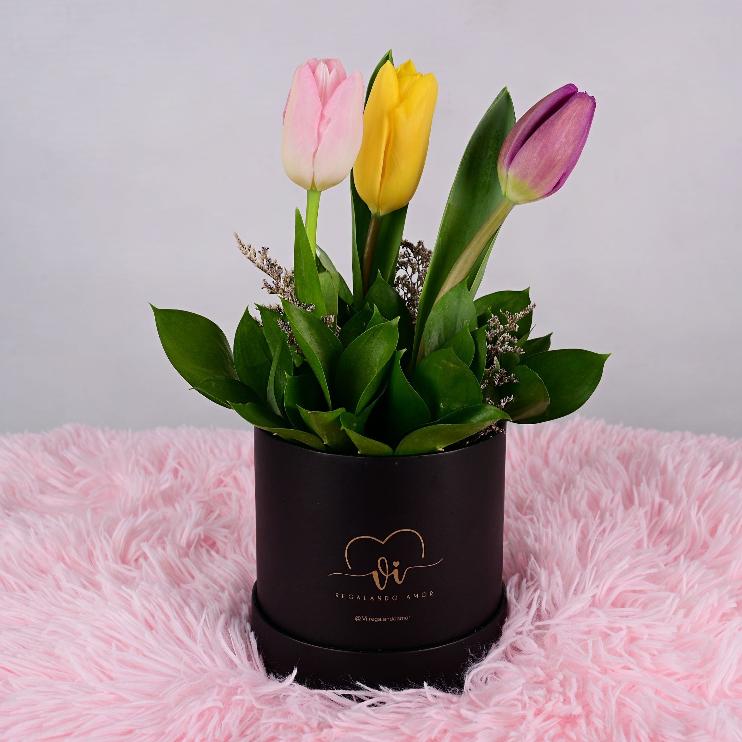 Mini Box de 3 Tulipanes - Box Floral
