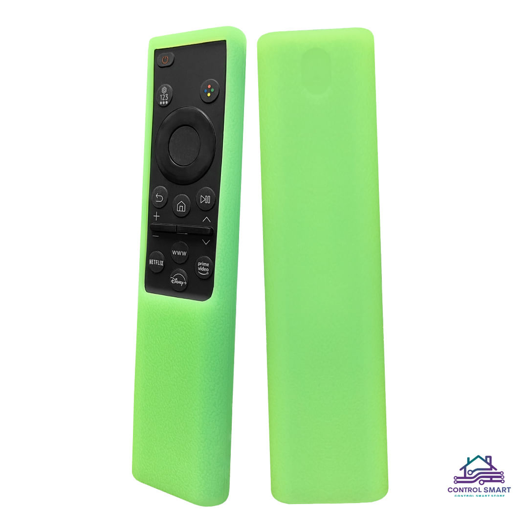 Funda Protector Para Control Samsung Qled Planito Verde Fluor