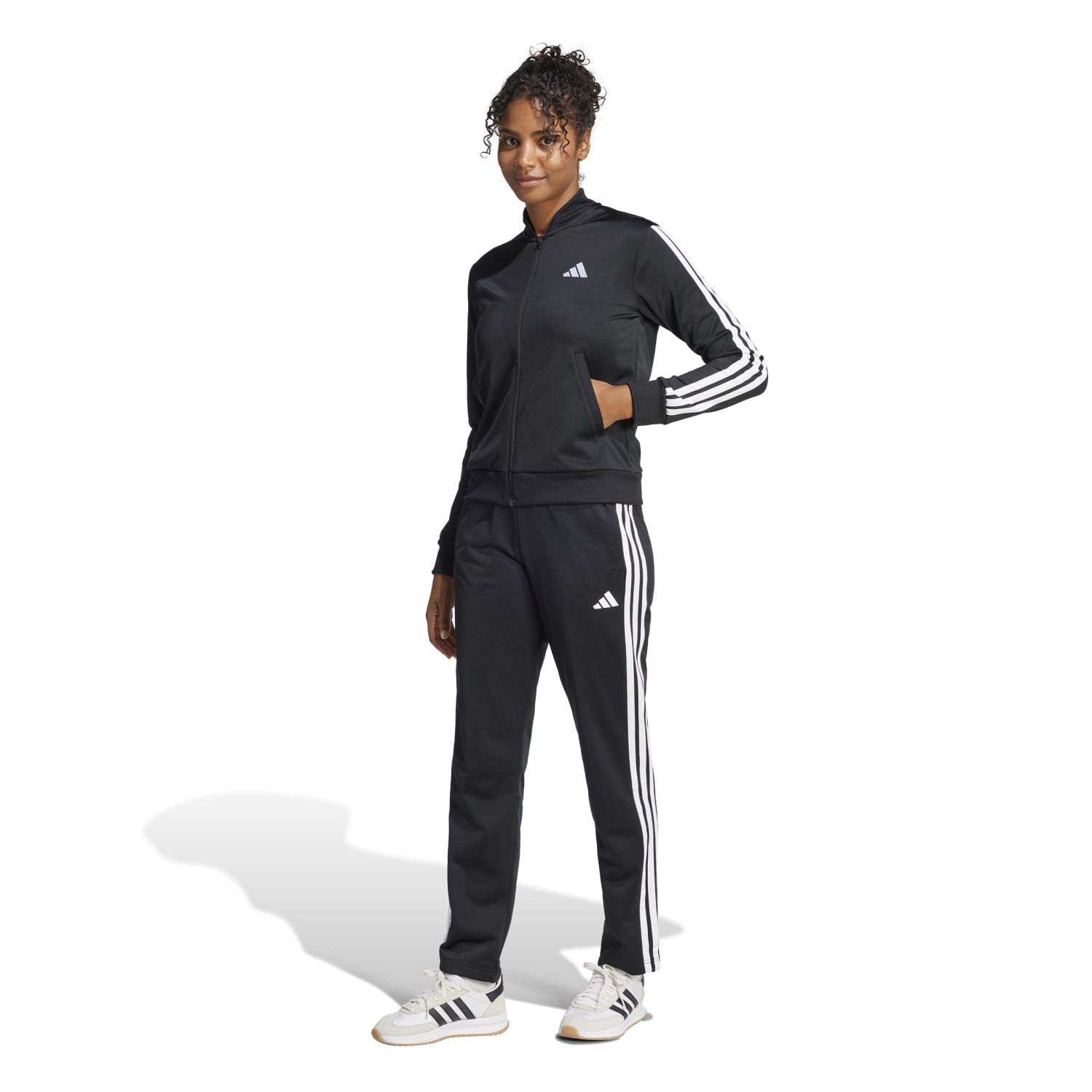 Conjunto Buzo Deportivo Adidas Mujer Jd5434 W 3S Tr Ts Negro