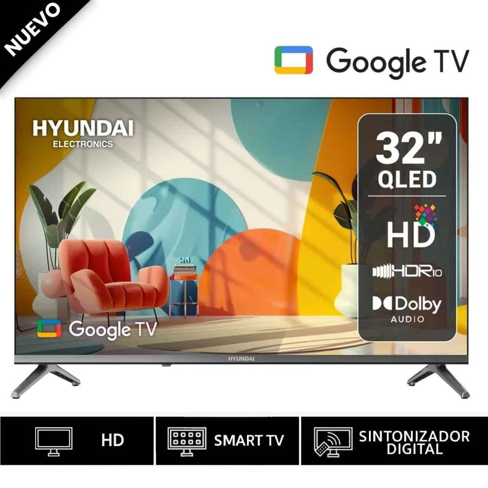 Televisor HYUNDAI QLED 32 HD Smart TV Google TV Año 2025 HYLED3259QG