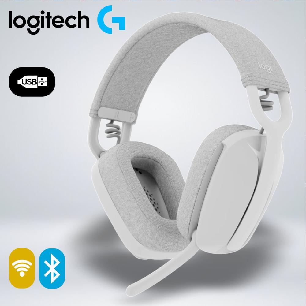 AUDIFONO LOGITECH ZONE VIBE 100 BLUETOOTH 2 MICROFONOS BLANCO