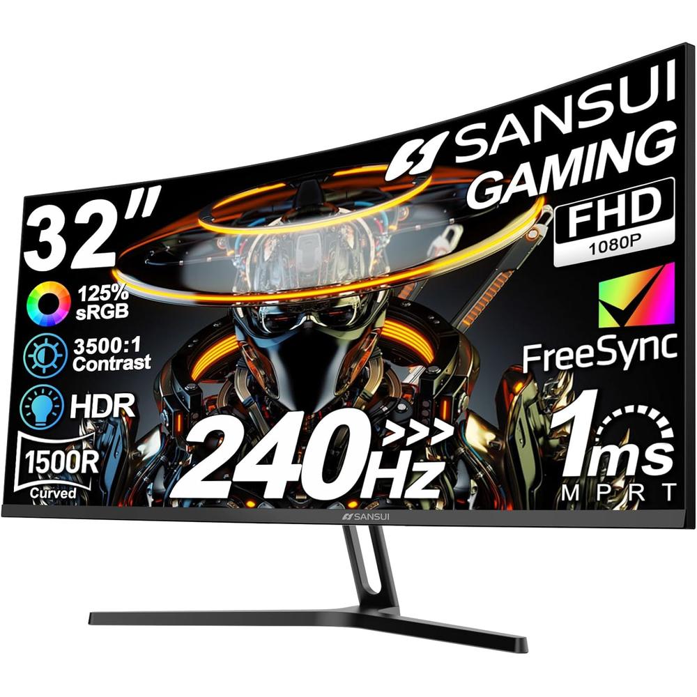 Sansui 32"" FHD 240 Hz Curvo 1500R 1 ms FreeSync HDR VESA