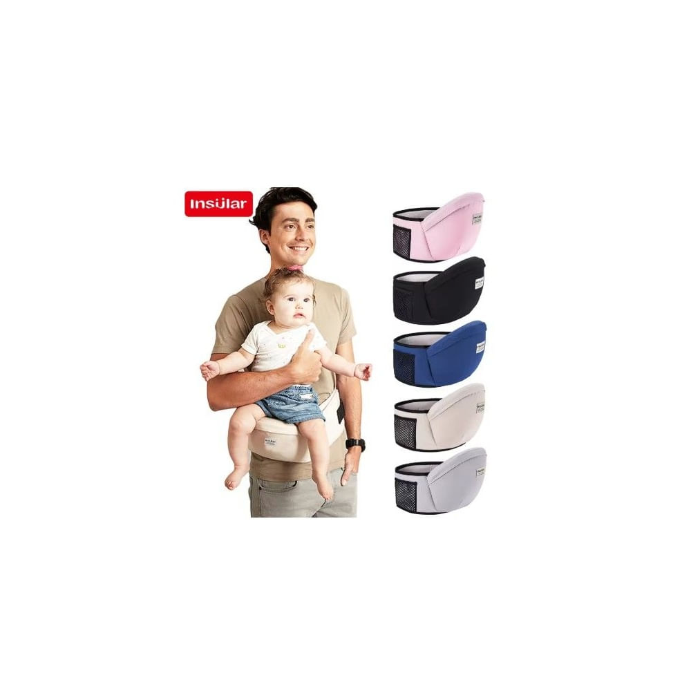 Canguro portabebés tipo asiento para paseo diario - negro Negro Canguro portabebés tipo asiento para paseo diario - negro Negro