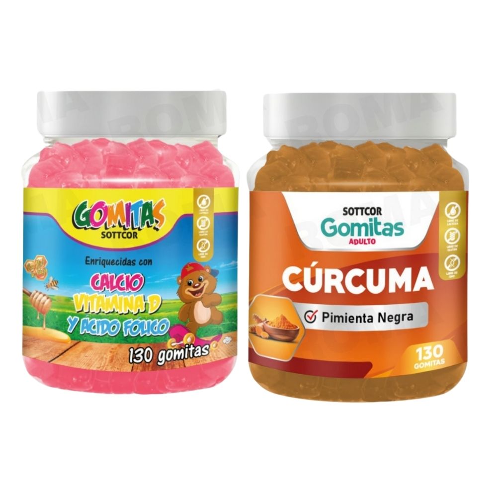 PACK 2 GOMITAS CALCIO NIÑOS 130UND + GOMITAS CÚRCUMA 130UND