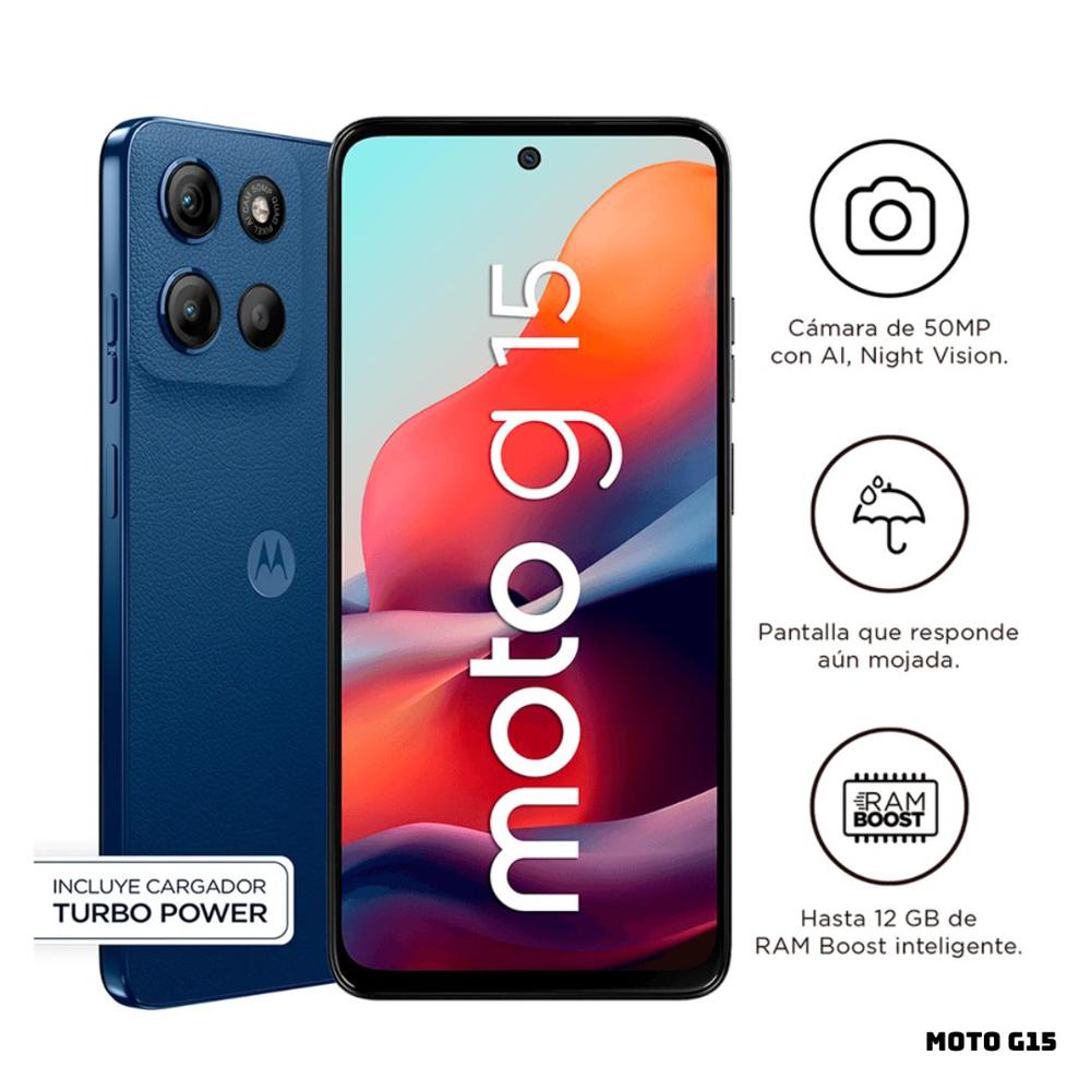 CELULAR MOTOROLA MOTO G15 4GB RAM 512GB ROM - AZUL