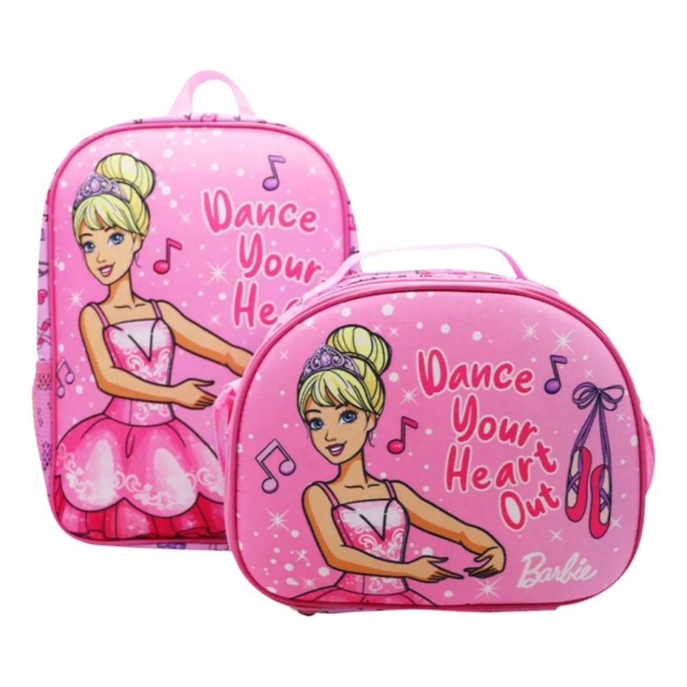 Pack Duo Mochila Barbie Bailarina A4 Nido Y Lonchera