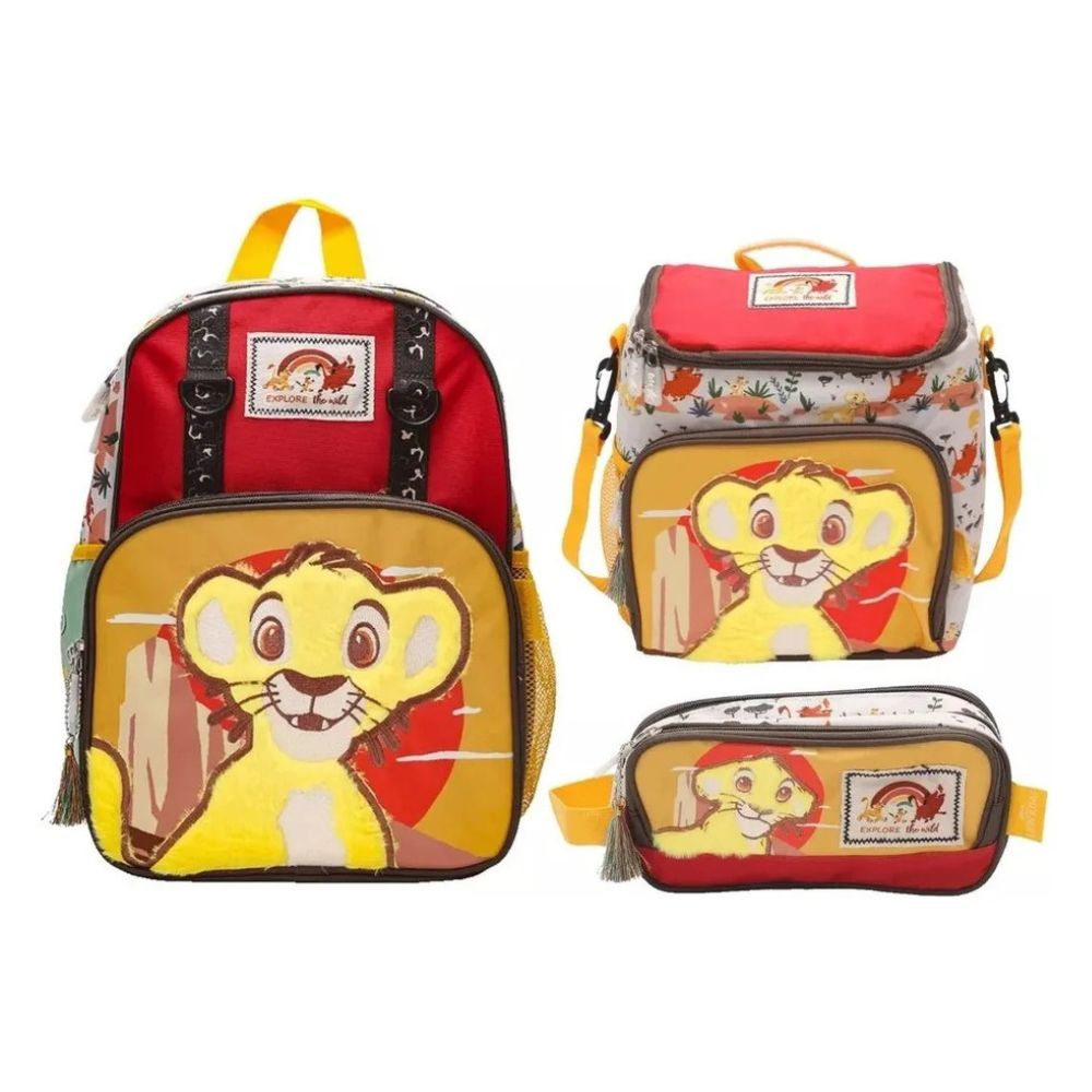 Kit Mochila Rey León Simba Explore Nido Lonchera Cartuchera