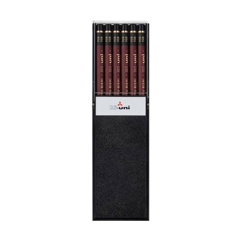 Lápiz de Grafito HI-UNI 10B Estuche x12