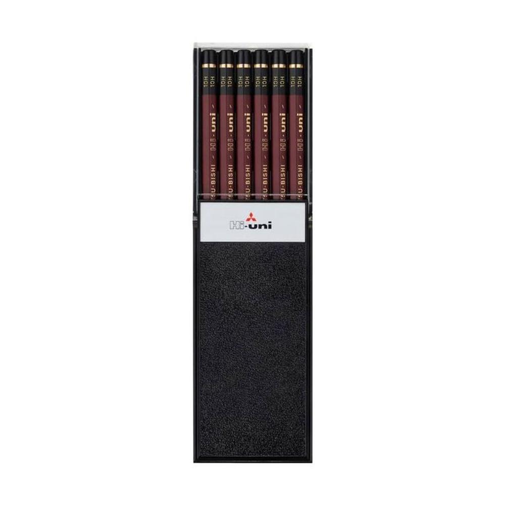 Lápiz de Grafito HI-UNI 10H Estuche x12