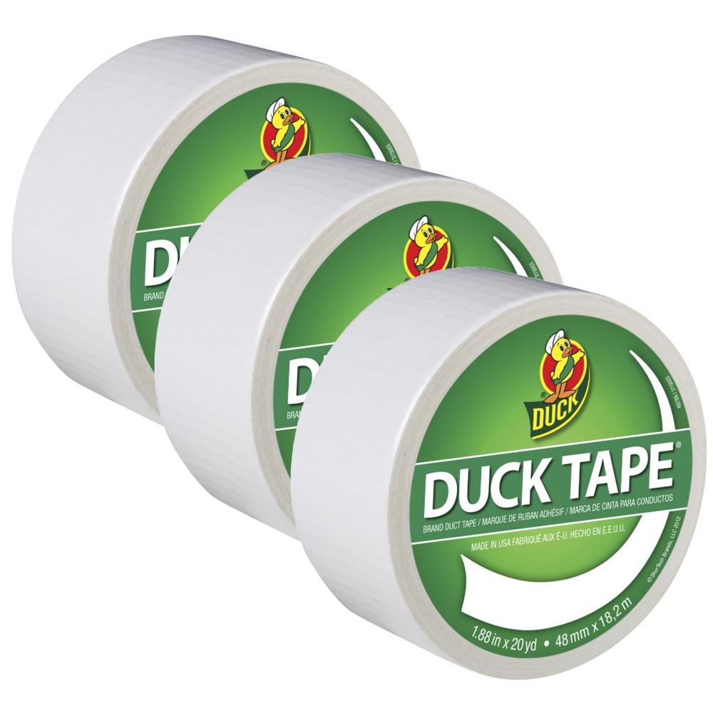 DUCK TAPE Cinta Adhesiva Duct 48mm x 20yds Blanco Pack x 3