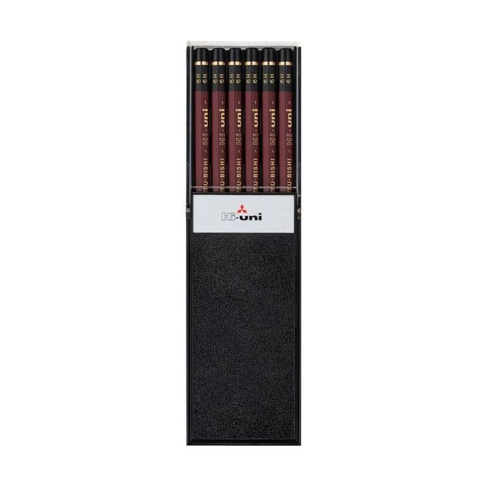 Lápiz de Grafito HI-UNI 6H Estuche x12