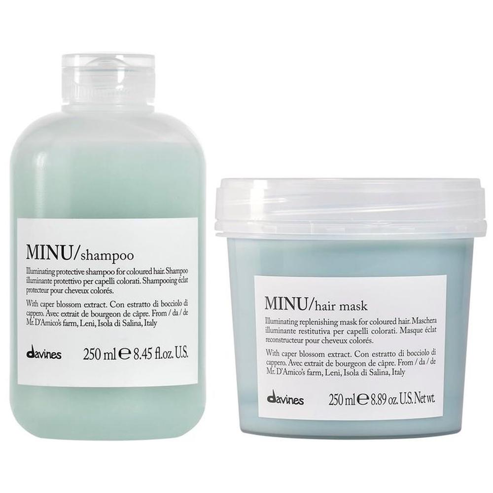 Shampoo Iluminador Cabello Teñido 250ml + Mascarilla Davines Minu Shampoo Iluminador Cabello Teñido 250ml + Mascarilla Davines Minu