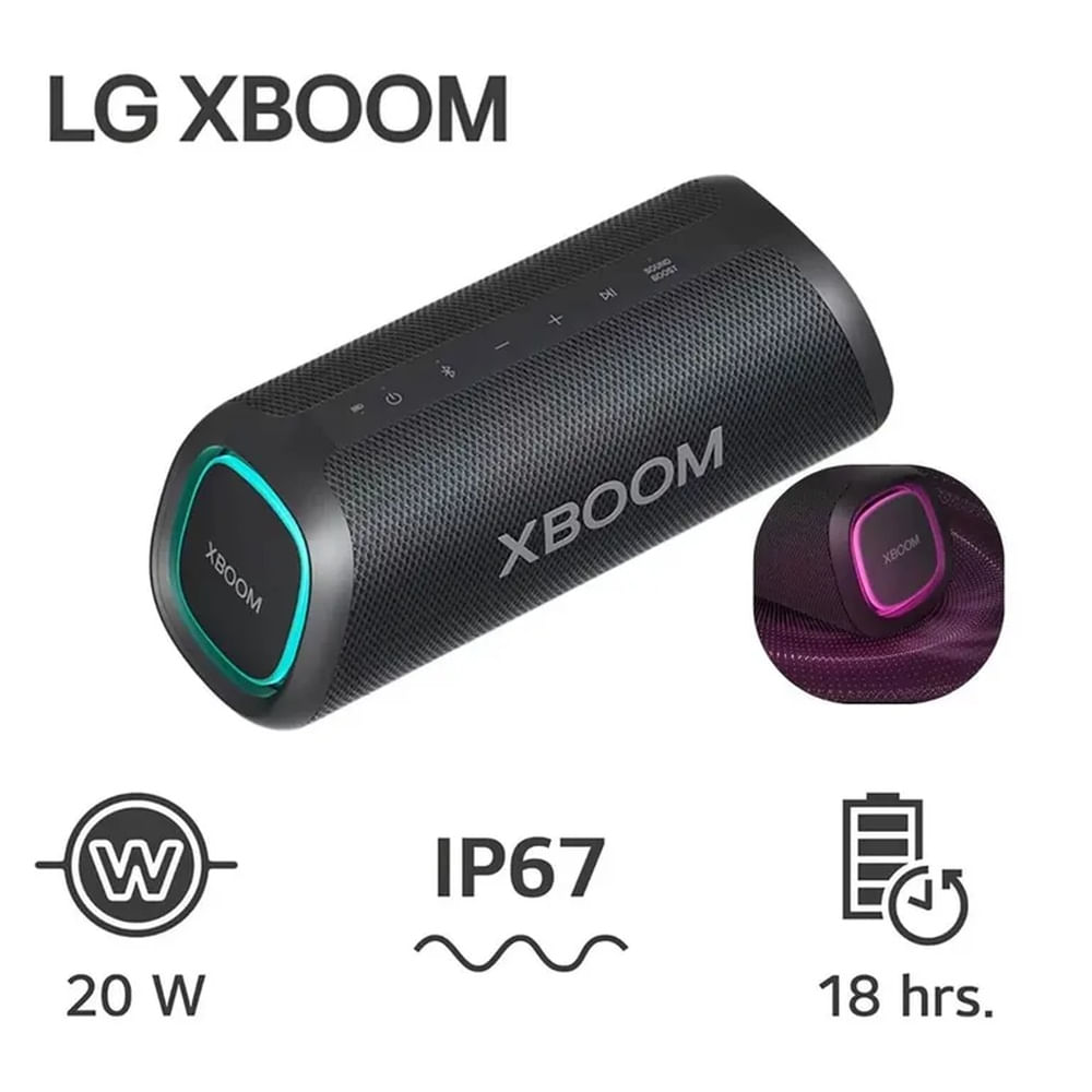 Parlante LG XBOOM Go XG5 20W Bluetooth IP67 Negro