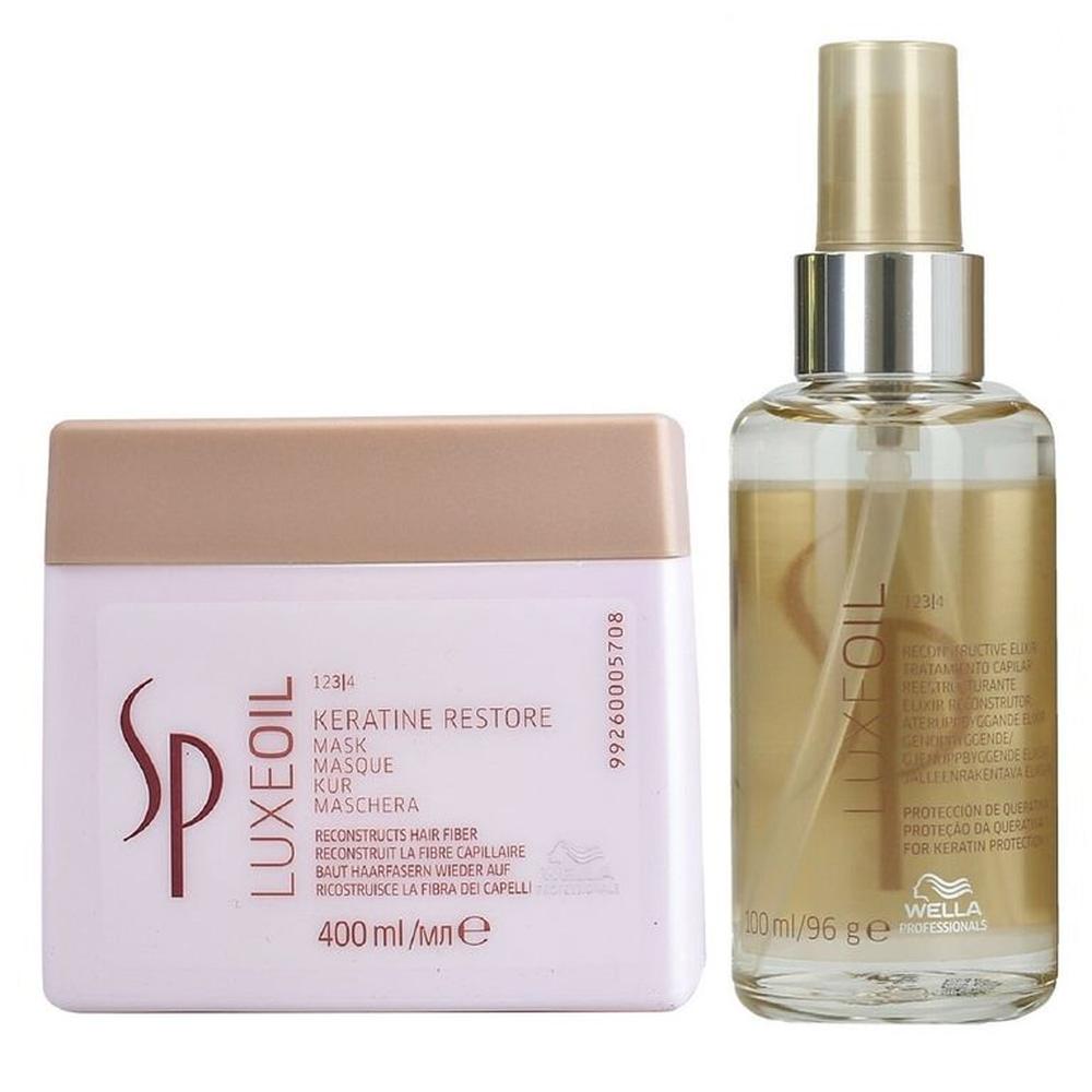 Mascarilla con Aceite Argán 400ml + Elixir Wella Luxe Oil Keratin Mascarilla con Aceite Argán 400ml + Elixir Wella Luxe Oil Keratin