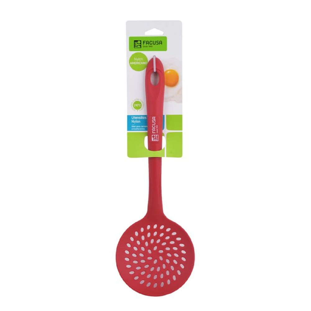 BLISTER DE UTENSILIOS ESPUMADERA NYLON ROJO