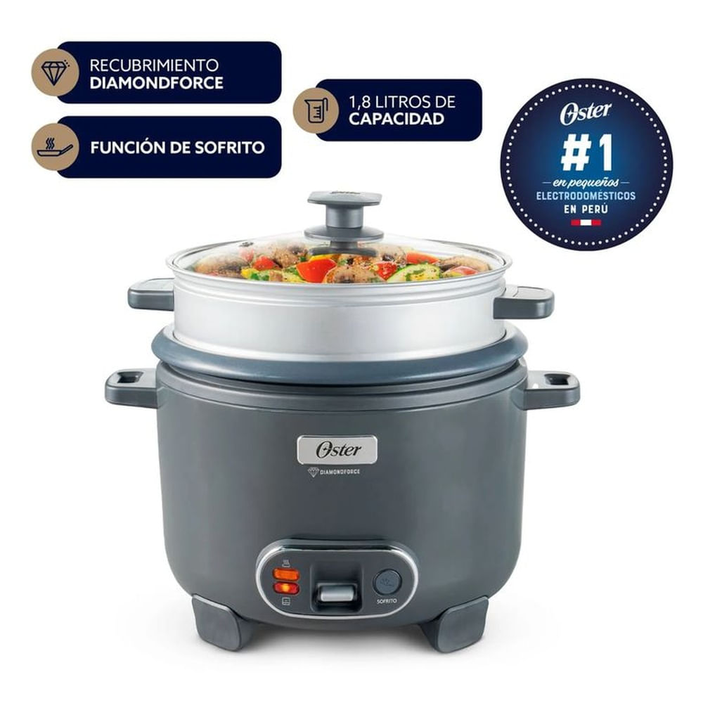 Arrocera Oster Sofrito y Vaporera DiamondForce 3 en 1 CKSTRC10DFSKE