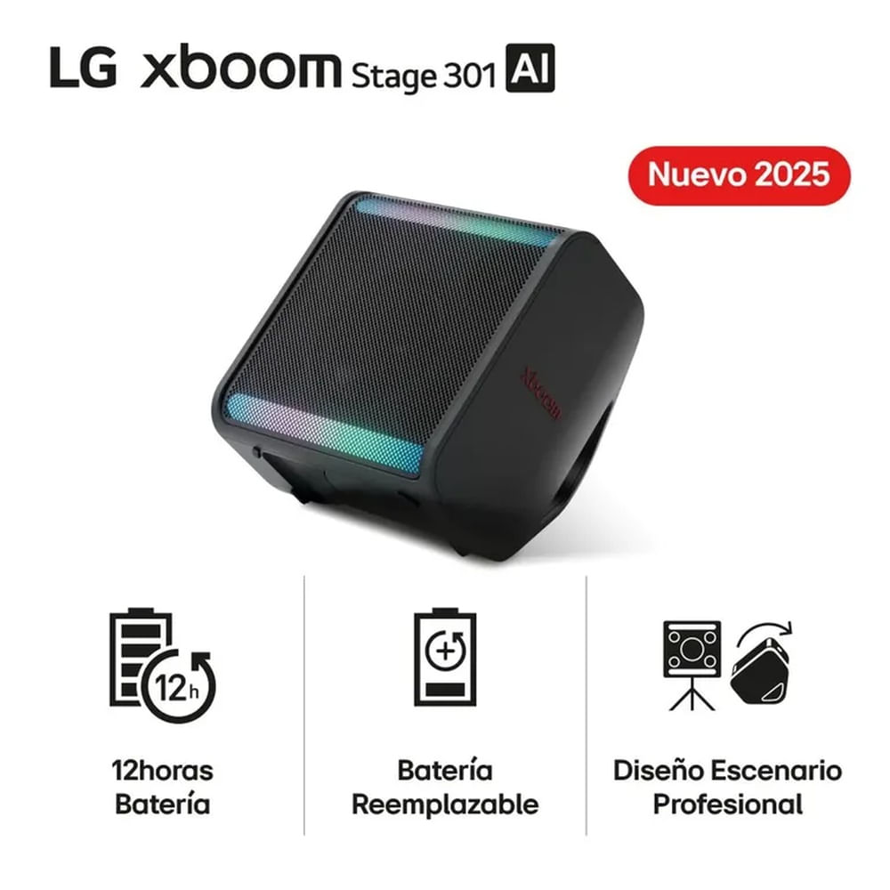 Parlante Bluetooth LG XBOOM Stage 301 120W Ipx4 (2025)