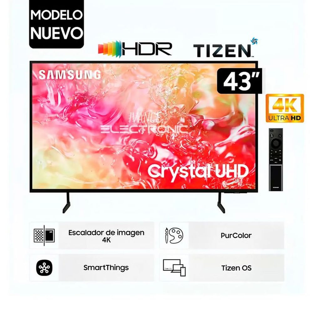 Televisor Samsung 43 Pulg. UHD 4K Smart TV Tizen UN43DU7000