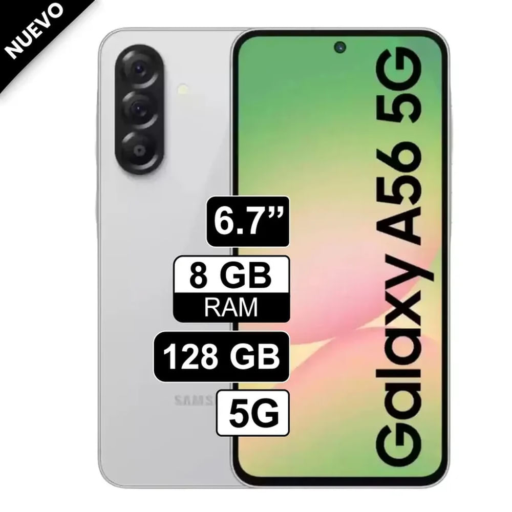 Celular Samsung Galaxy A56 5G 128GB 8GB RAM 50MP frontal 12MP Blanco