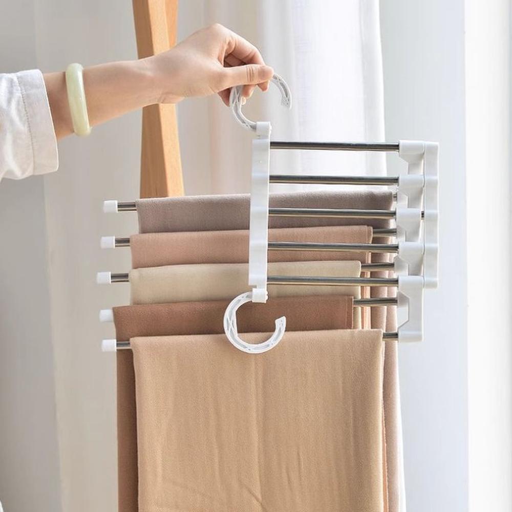 Organizador Colgador de Pantalones 5 en 1 - Blanco