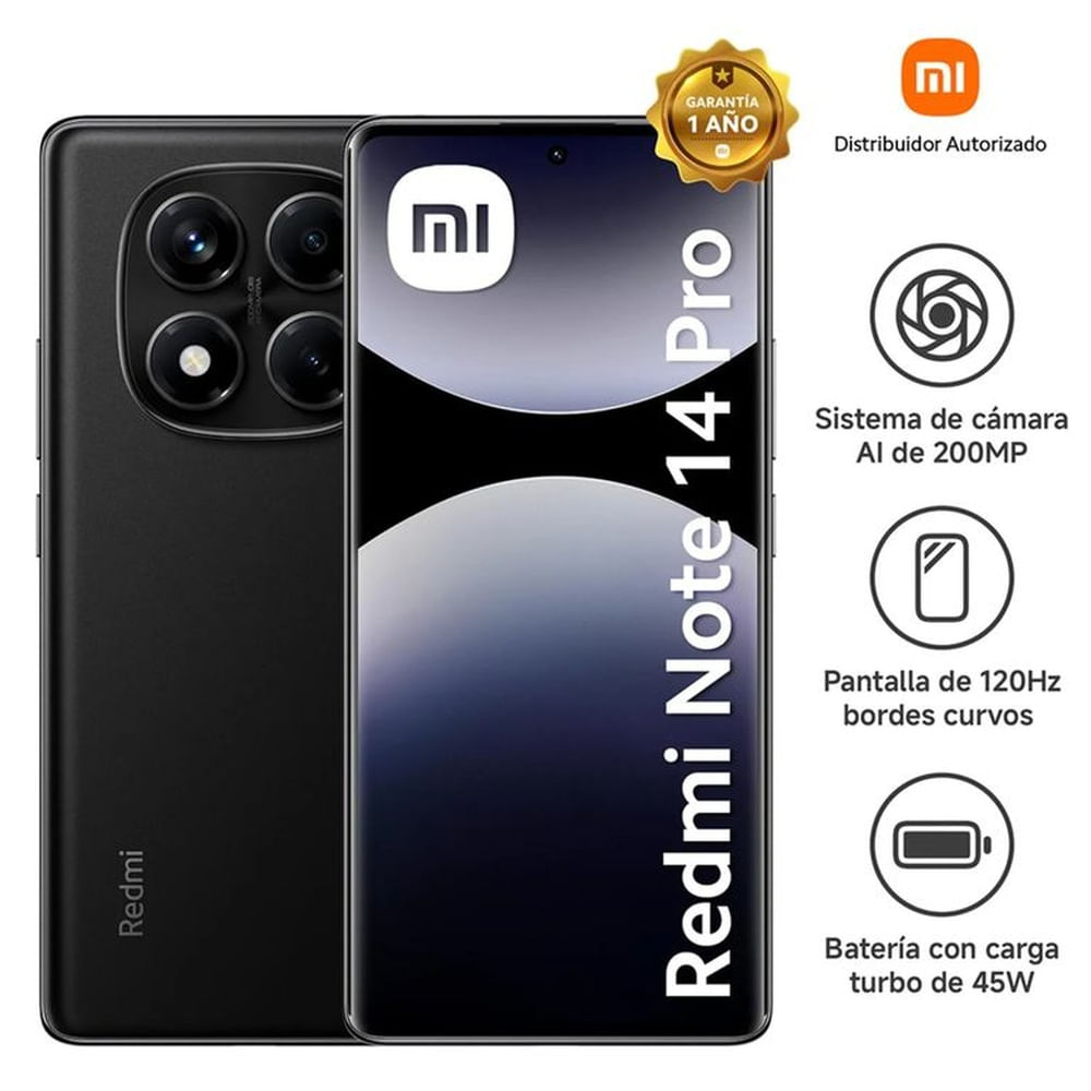 Celular Redmi Note 14 Pro 4G 8GB 256GB Negro Negro Celular Redmi Note 14 Pro 4G 8GB 256GB Negro Negro