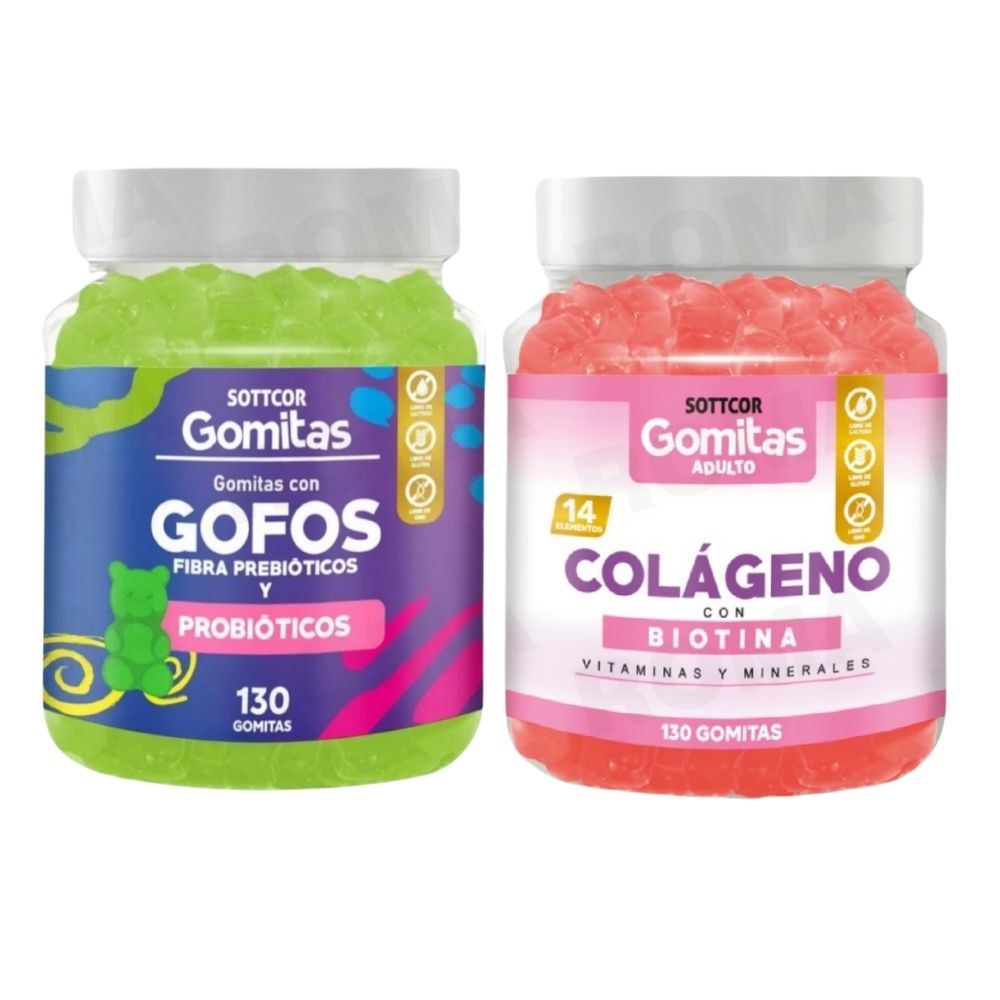 PACK 2 GOMITAS GOFOS PARA NIÑOS + COLAGENO ADULTOS 130 UND PACK 2 GOMITAS GOFOS PARA NIÑOS + COLAGENO ADULTOS 130 UND