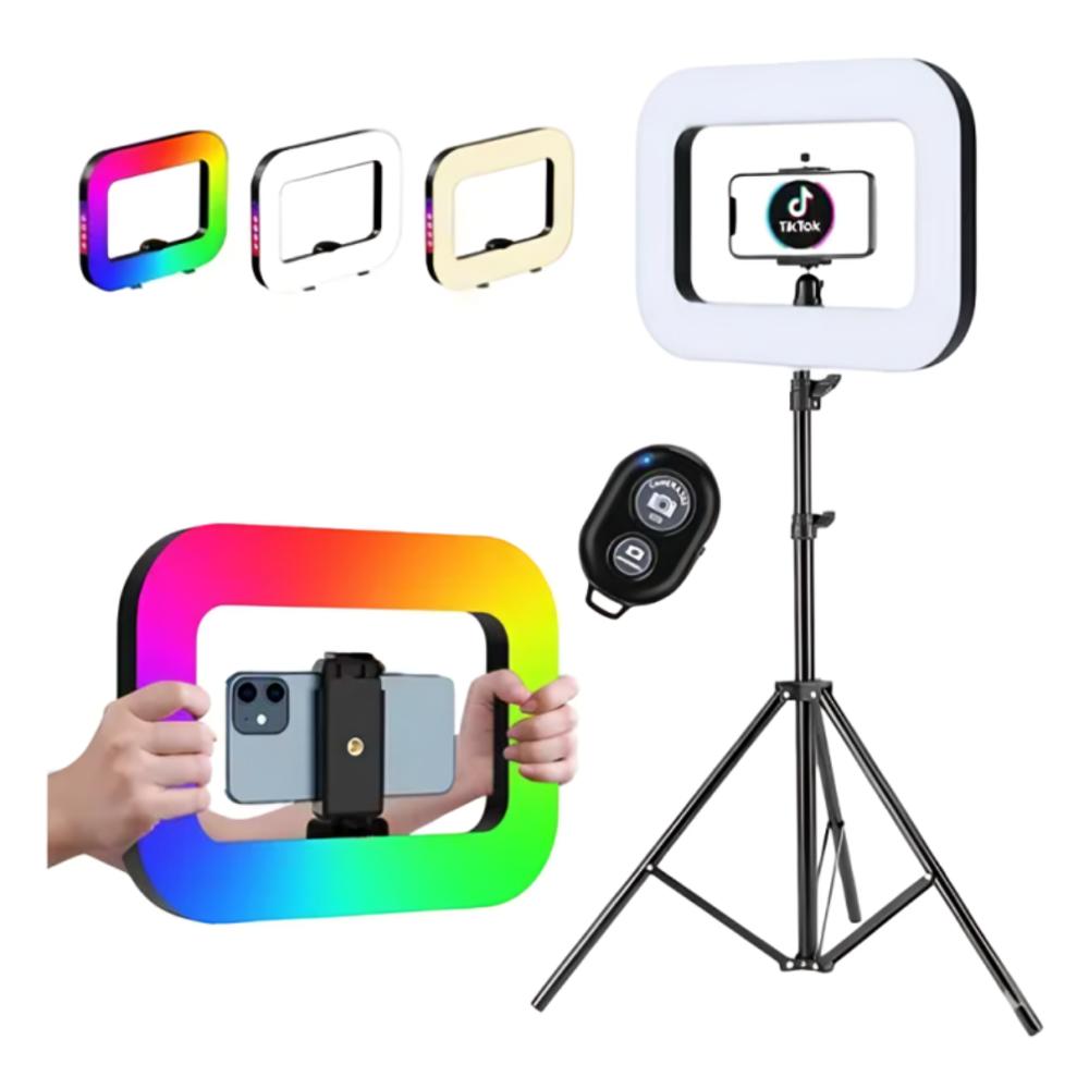 Cuadro Aro de Luz Led RGB Celular Cámara Portatil Recargable