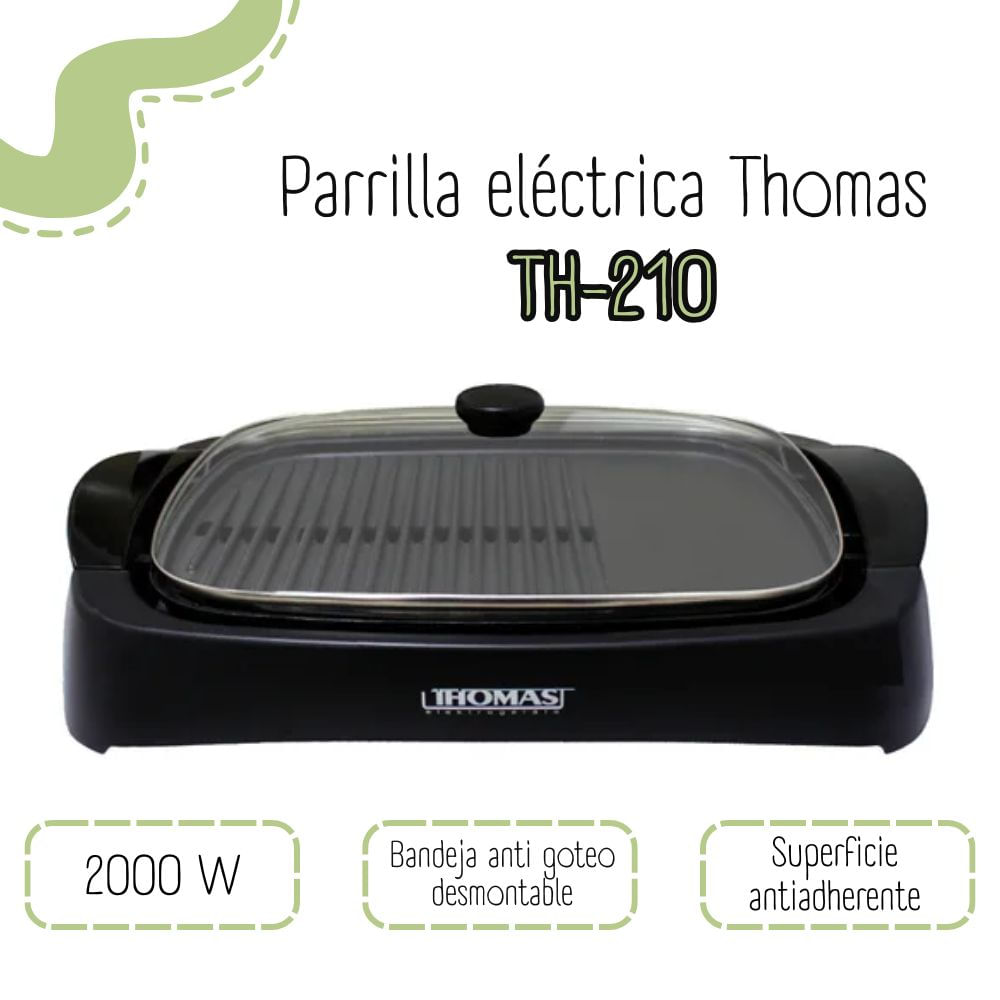 Parrilla Eléctrica Thomas de 2000W TH-210 Parrilla Eléctrica Thomas de 2000W TH-210