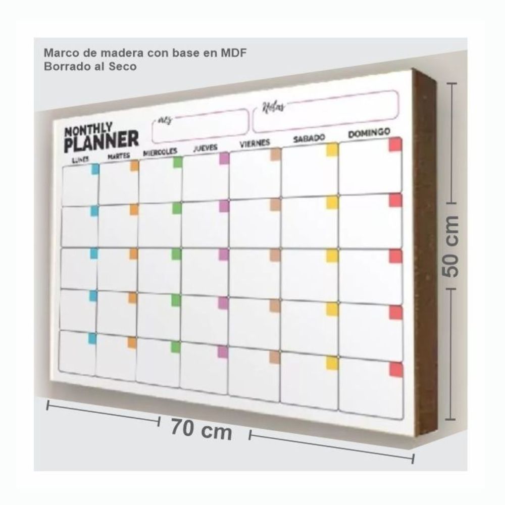 Cuadro Planificador Pizarra 50x70CM Cuadro Planificador Pizarra 50x70CM