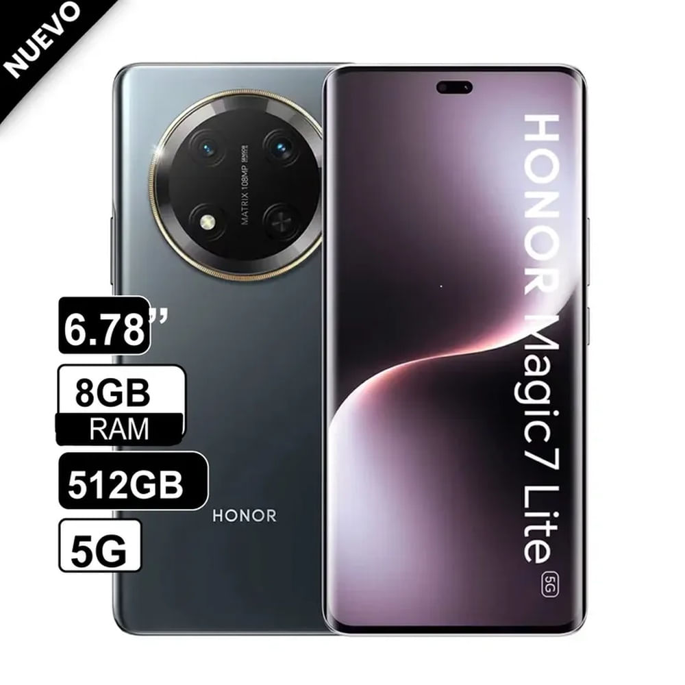 Celular HONOR Magic 7 Lite 5G 8GB + 512GB Negro