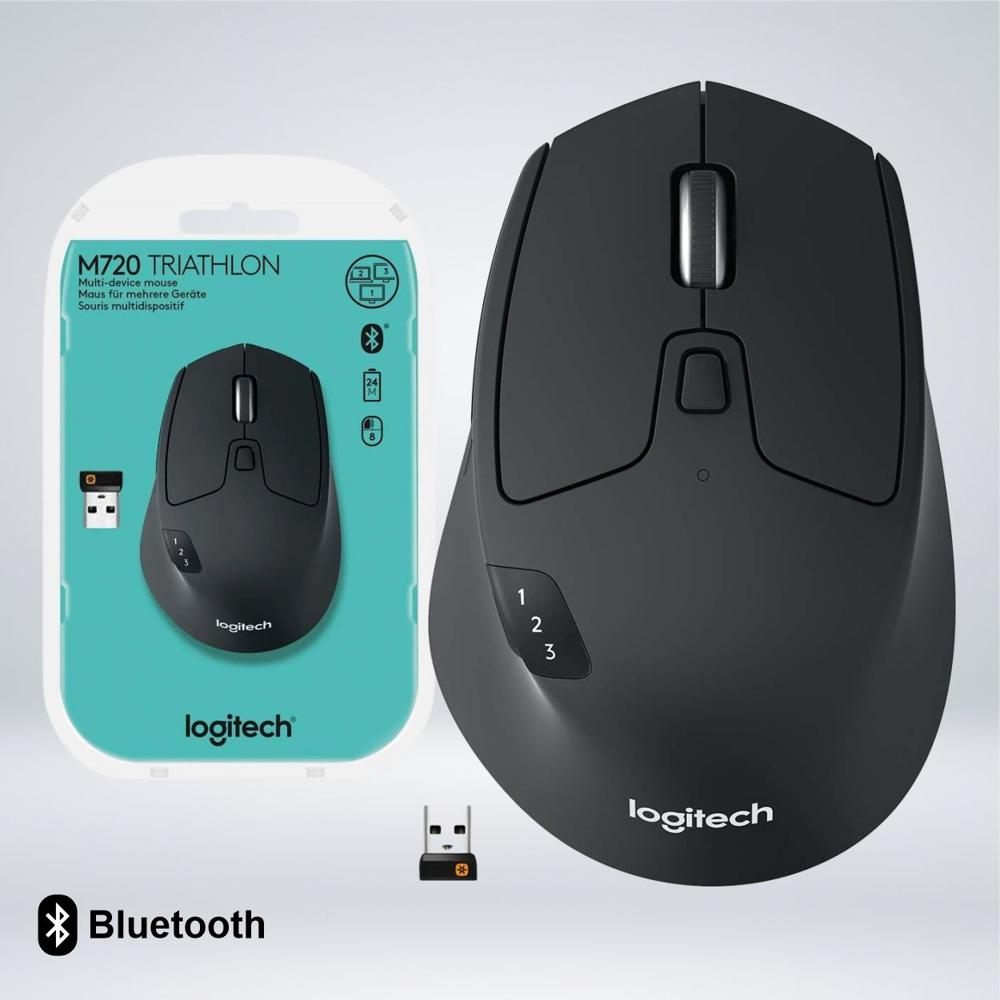 MOUSE LOGITECH M720 TRIATHLON WIRELESS USB 24GHZ bluetooth 8botones ...