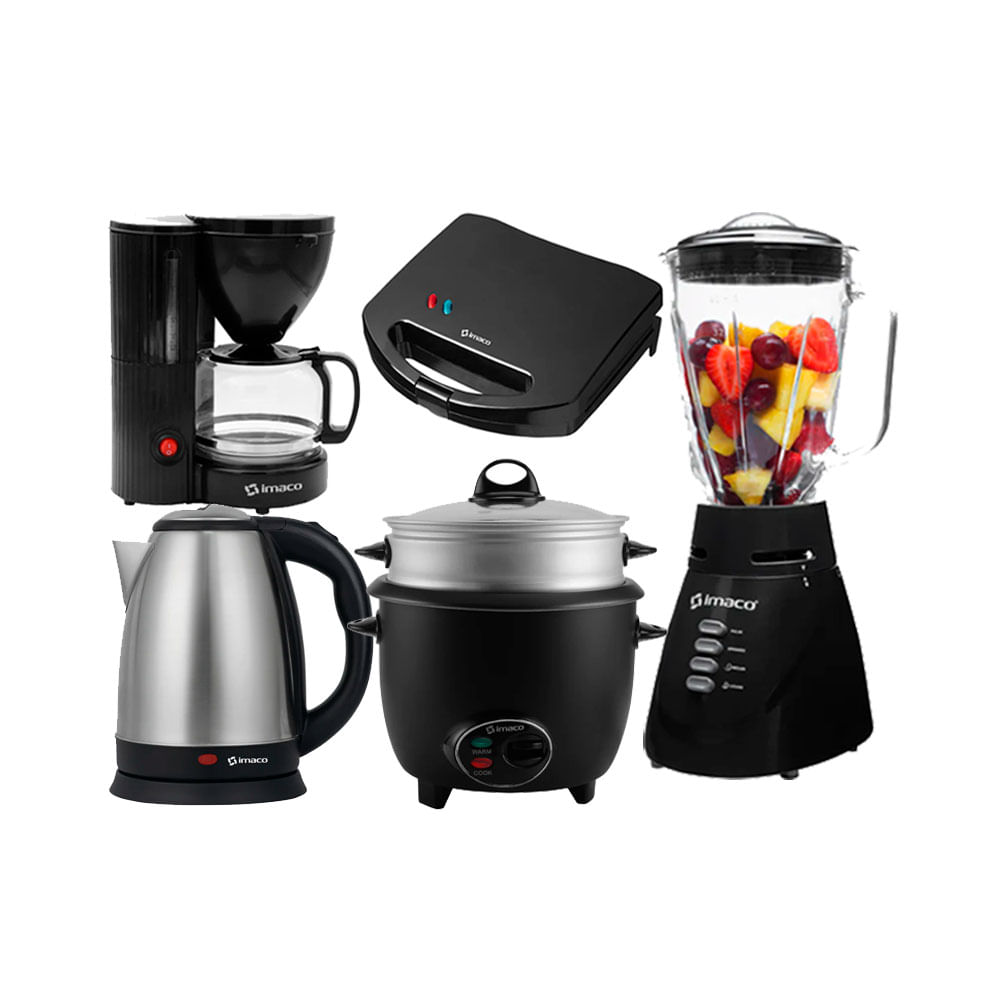 Combo Licuadora Imaco-Arrocera-Hervidor-Sandw-Cafetera