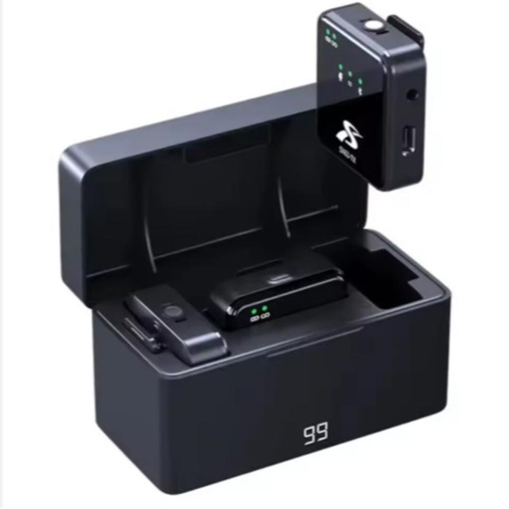 MICRÓFONO SOLAPERO INALÁMBRICO PROFESIONAL SX63 DUAL 4 EN 1 CON ESTUCHE DE CARGA