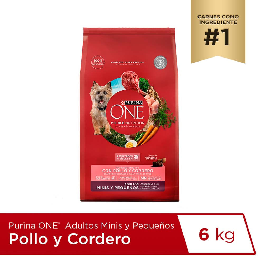 Alimento para Perro ONE Adulto Minis y Pequeños Sabor Pollo y Cordero Bolsa 6Kg Alimento para Perro ONE Adulto Minis y Pequeños Sabor Pollo y Cordero Bolsa 6Kg