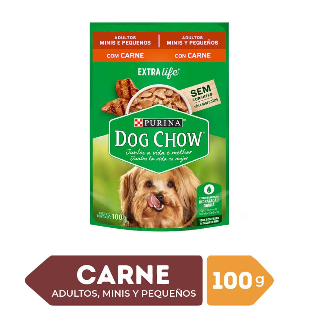 Alimento Húmedo para Perro DOG CHOW Adulto Minis y Pequeños Sabor Carne Pouch 100g Alimento Húmedo para Perro DOG CHOW Adulto Minis y Pequeños Sabor Carne Pouch 100g