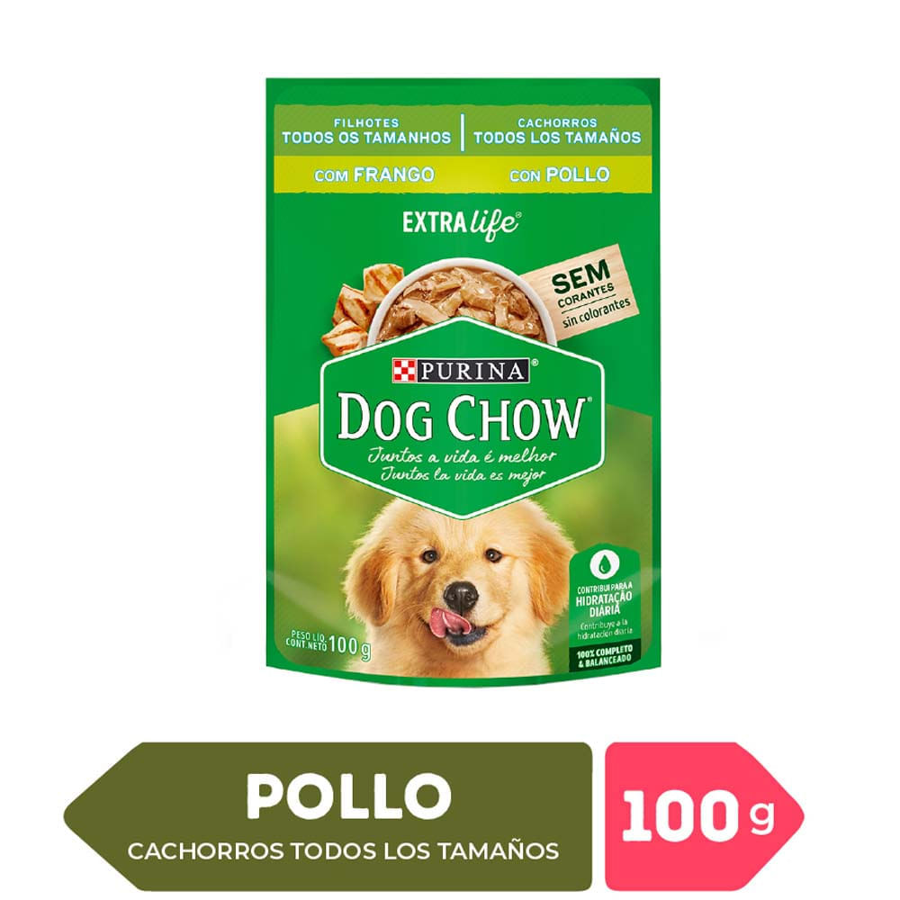 Alimento Húmedo para Perro DOG CHOW Cachorro Todos Los Tamaños Sabor Pollo Pouch 100g Alimento Húmedo para Perro DOG CHOW Cachorro Todos Los Tamaños Sabor Pollo Pouch 100g