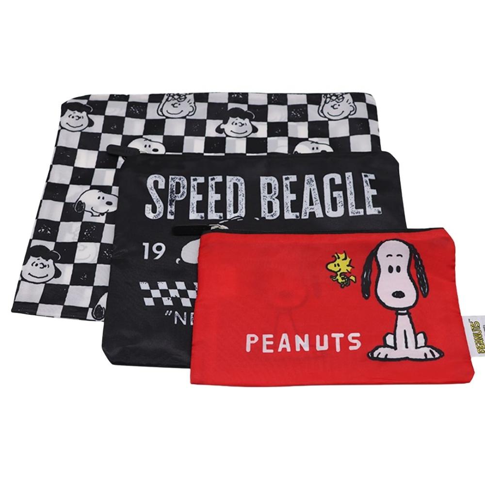 Set de Estuches x3 Snoopy Rojo y Negro