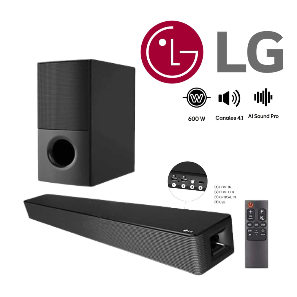 SOUNDBAR LG 5 ALTAVOCES COLOR NEGRO MOD SNH5